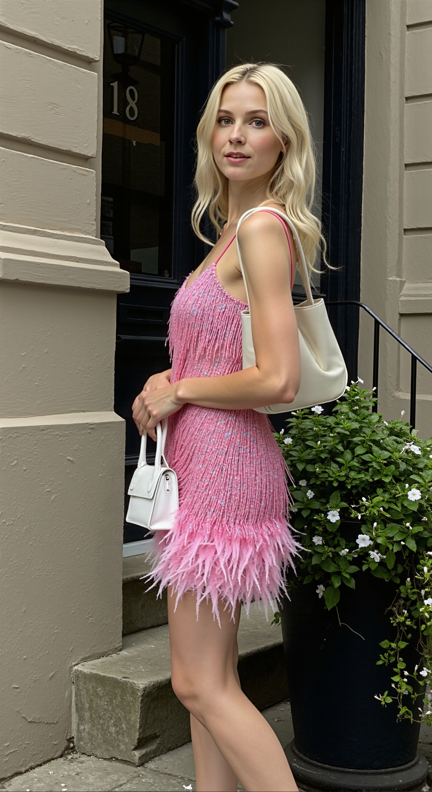 Cocktailkleid Samba Pailletten, Federn, elegantes Design