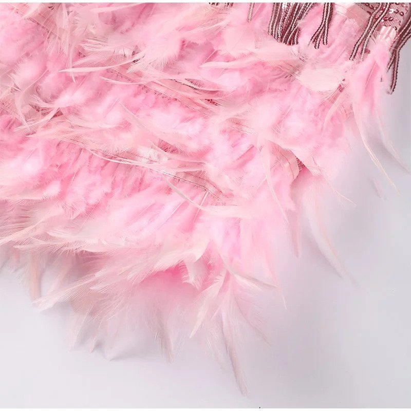Cocktailkleid Samba Pailletten, Federn, elegantes Design