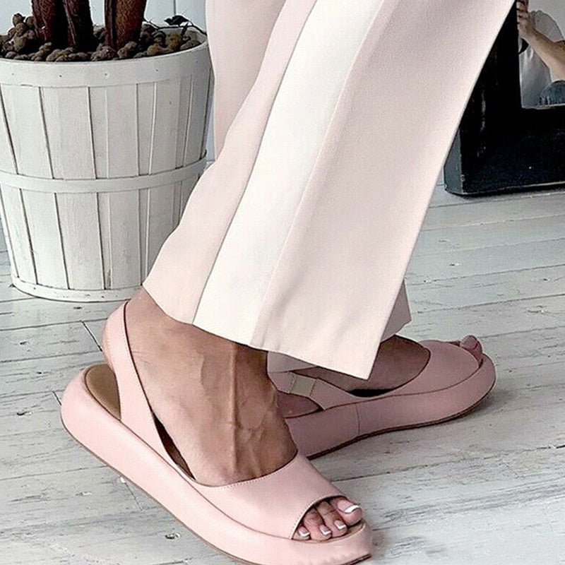Damen Sommersandaletten Fußbett Stretch Riemen bequem