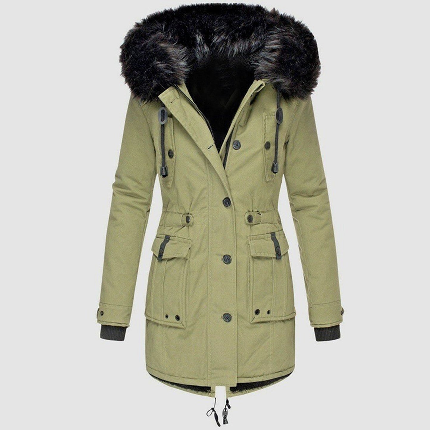 Damen Winterparka Warmer Modemantel mit Kapuze