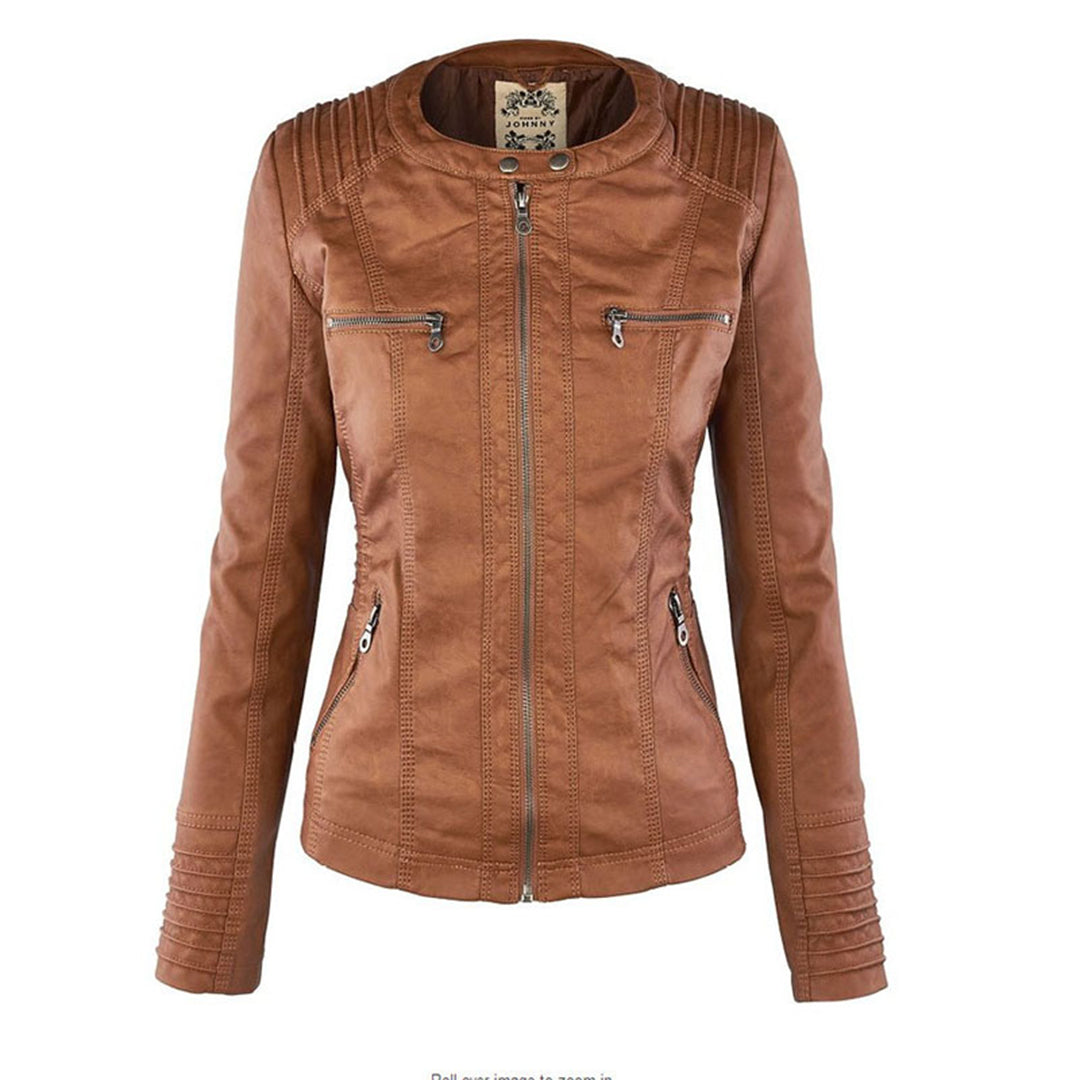 Damen Lederjacke mit Kapuze - Herbst/Winter 2023