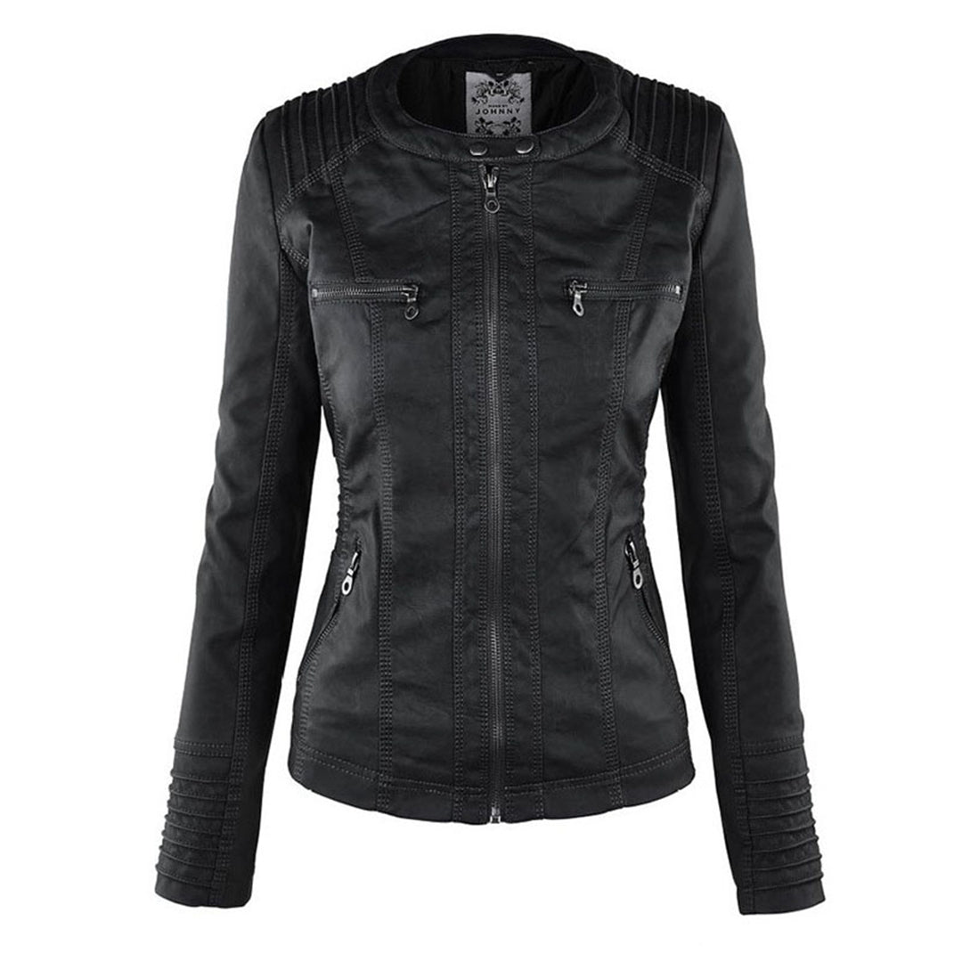 Damen Lederjacke mit Kapuze - Herbst/Winter 2023