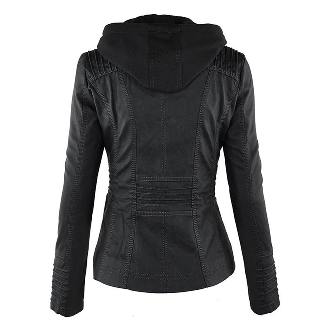 Damen Lederjacke mit Kapuze - Herbst/Winter 2023