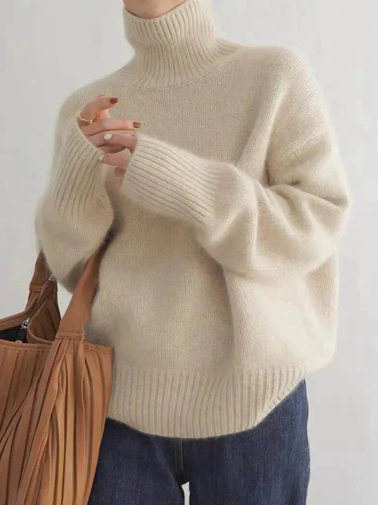 Hochwertiger Damen Rollkragenpullover aus Polyester - Elegant & Vielseitig
