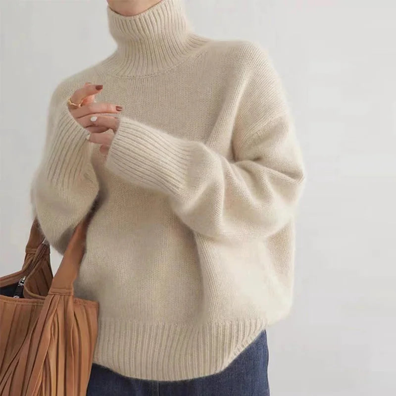 Hochwertiger Damen Rollkragenpullover aus Polyester - Elegant & Vielseitig