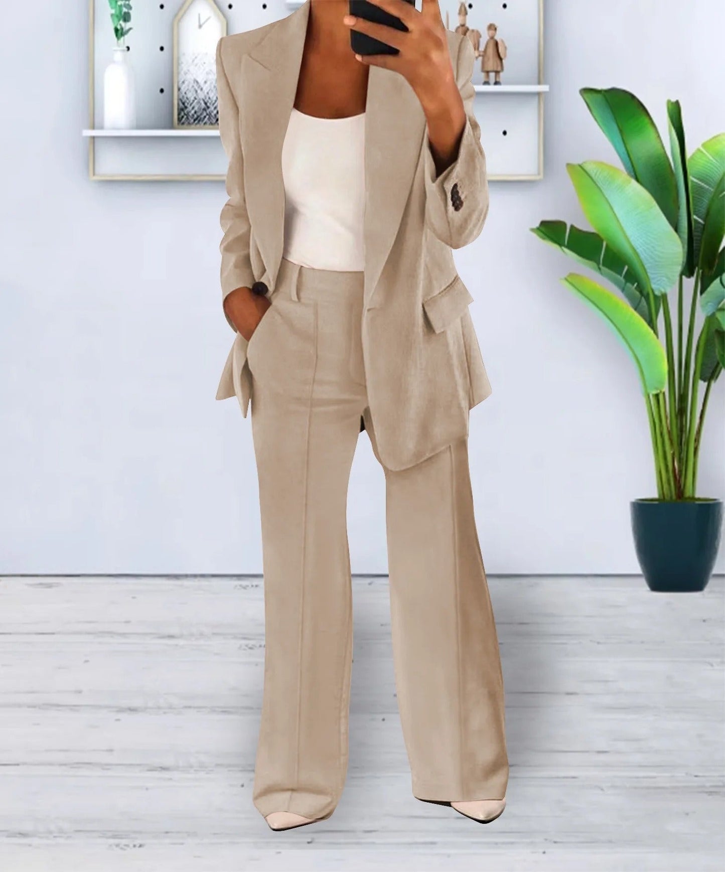 Damen Anzug Zweiteiler Elegantes & bequemes Outfit aus Baumwolle