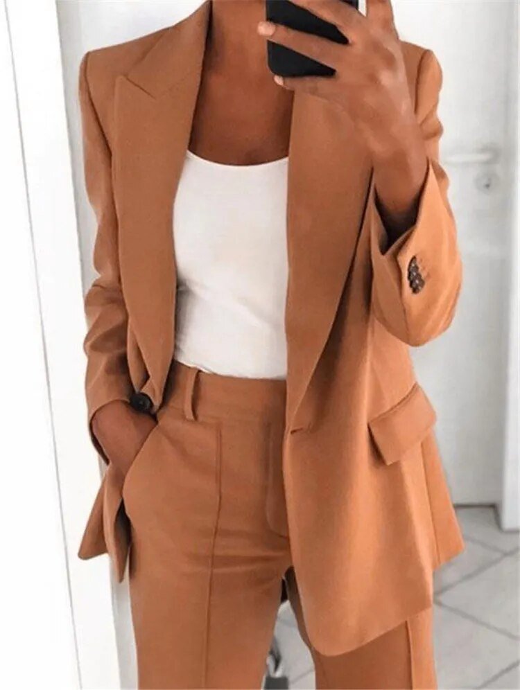 Damen Anzug Zweiteiler Elegantes & bequemes Outfit aus Baumwolle