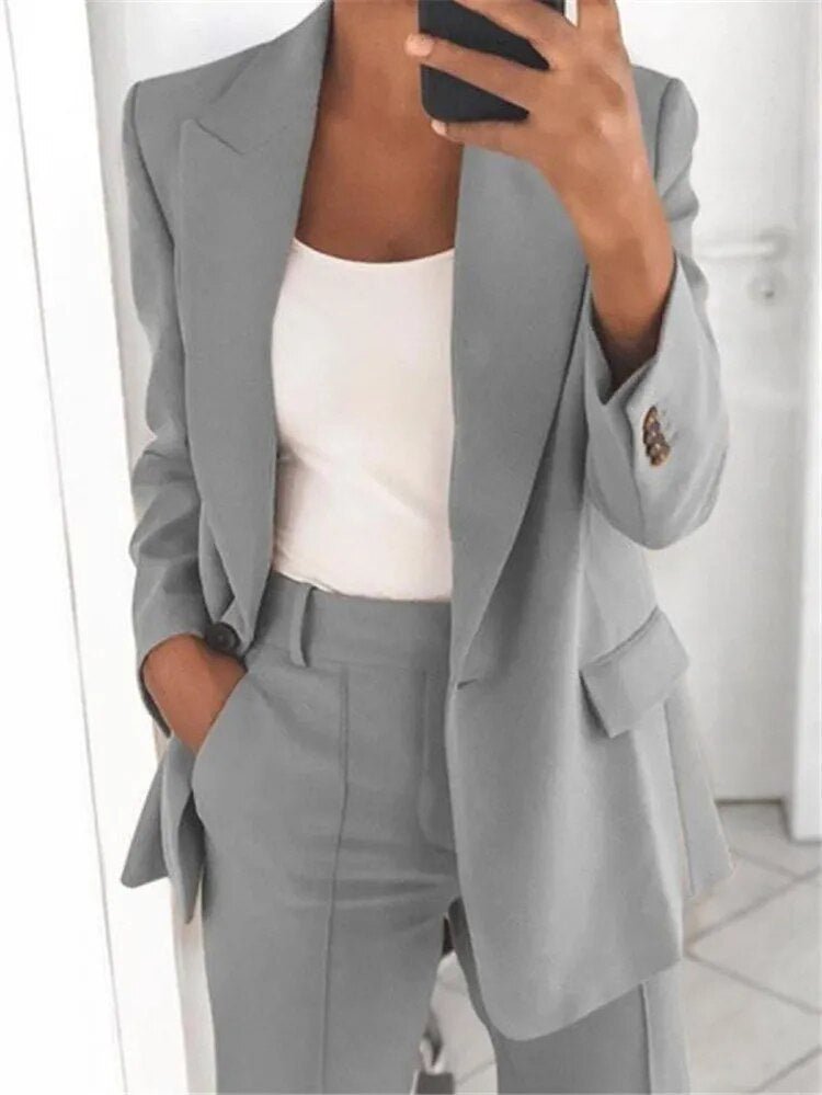 Damen Anzug Zweiteiler Elegantes & bequemes Outfit aus Baumwolle