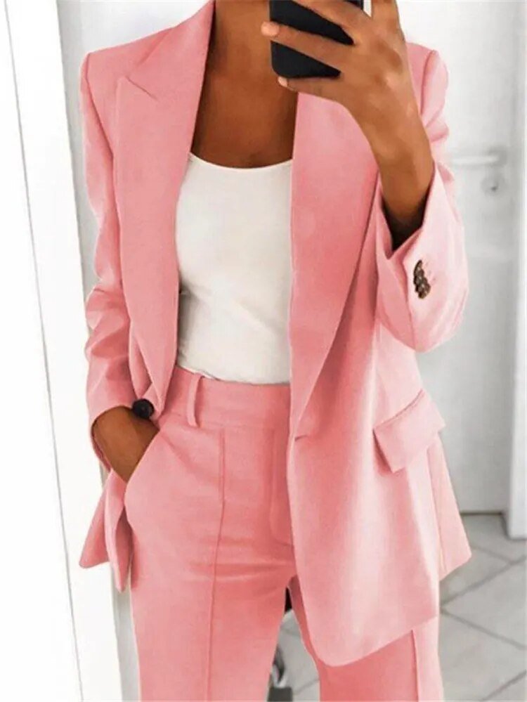 Damen Anzug Zweiteiler Elegantes & bequemes Outfit aus Baumwolle
