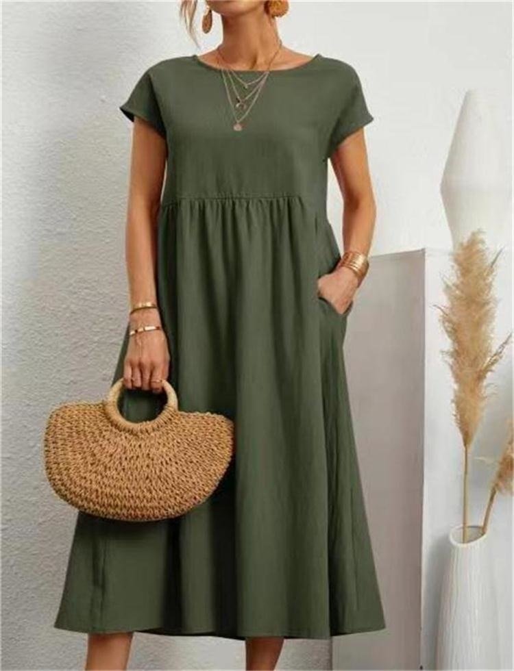 Elegantes Sommerkleid Maxi Kleid Baumwolle Polyester
