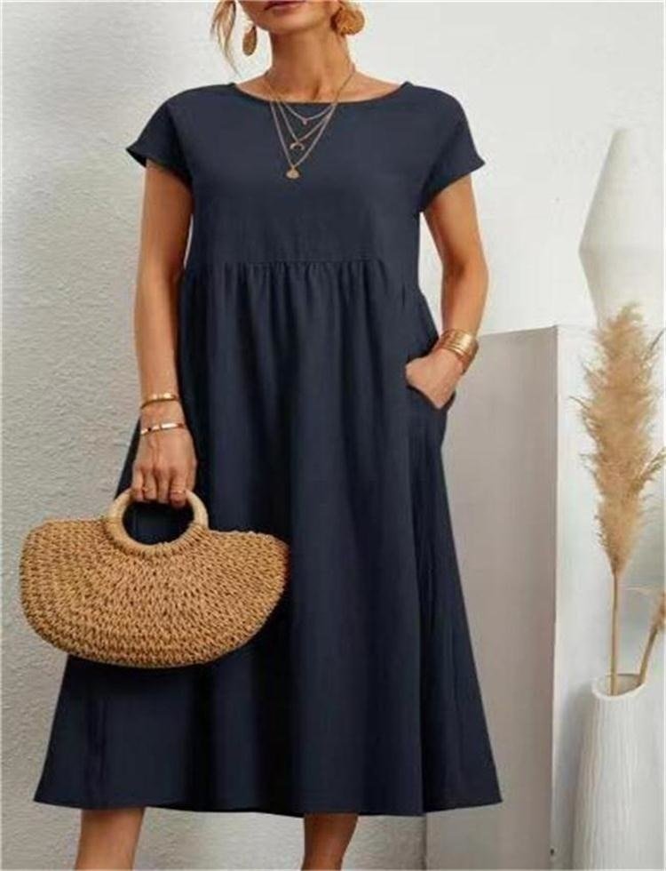 Elegantes Sommerkleid Maxi Kleid Baumwolle Polyester
