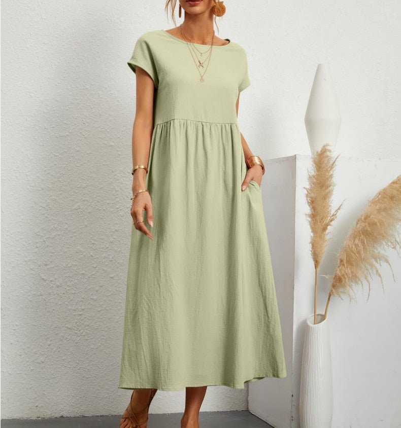 Elegantes Sommerkleid Maxi Kleid Baumwolle Polyester