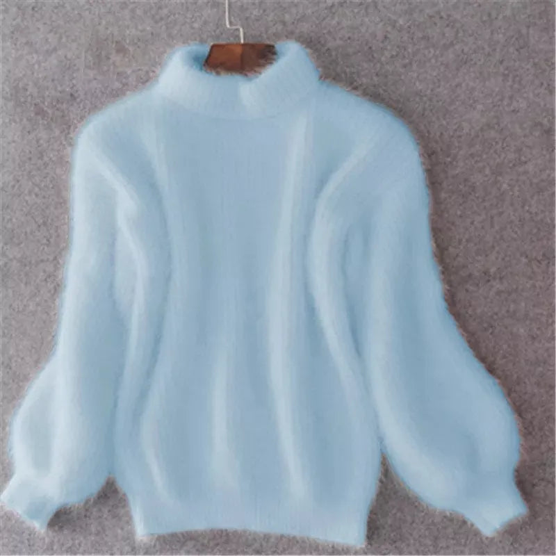Vintage Angora Pullover Damen Pullover fest gestrickt