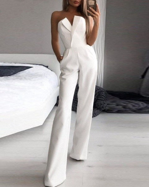 Roter ärmelloser Jumpsuit Damen - Festlich & Elegant