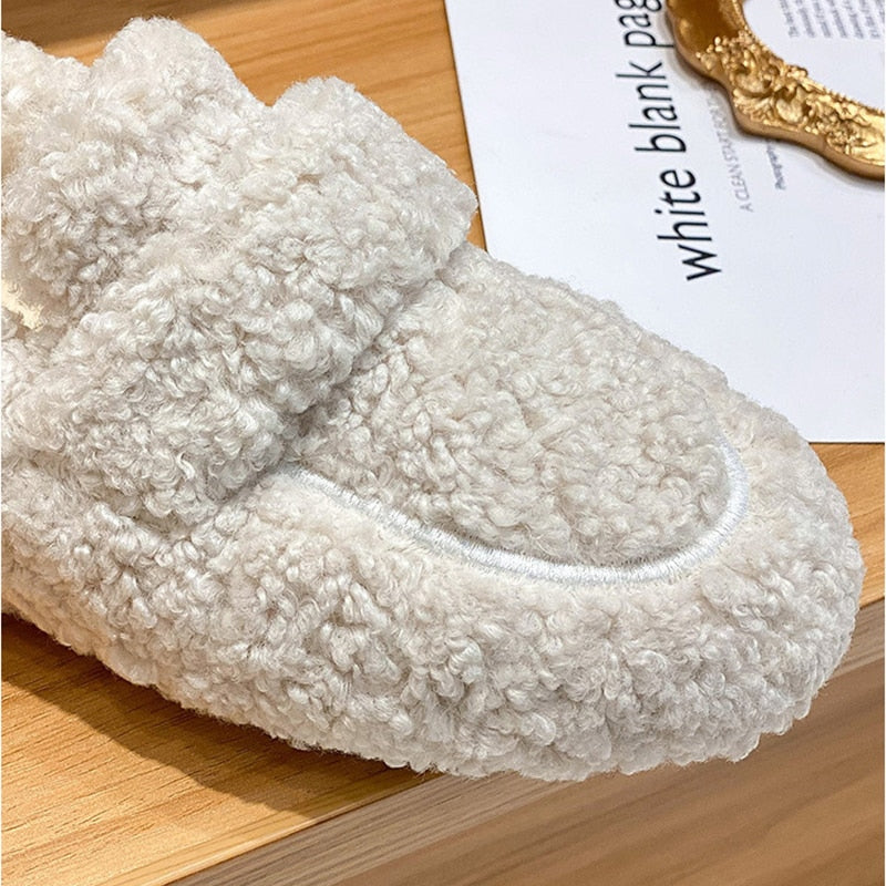 Plüsch Hausschuhe Damen Weiche & Warme Pantoffeln mit rutschfester Sohle