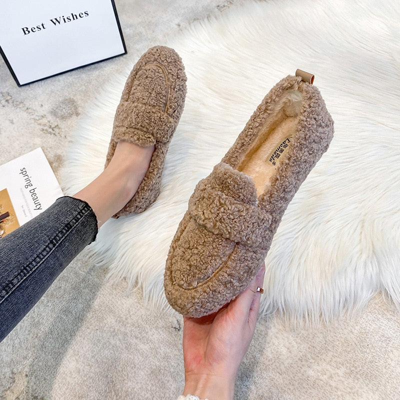 Plüsch Hausschuhe Damen Weiche & Warme Pantoffeln mit rutschfester Sohle