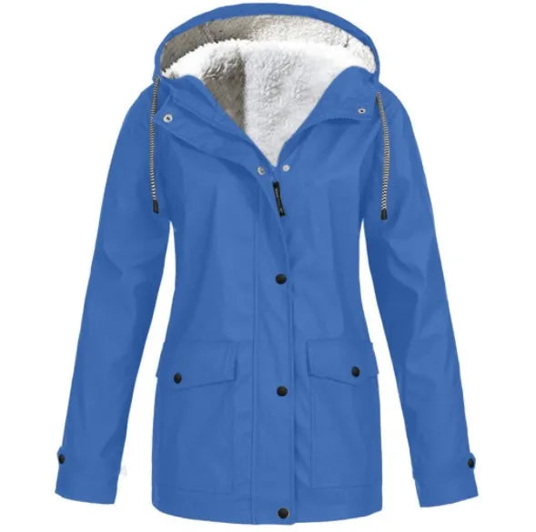 Wasserdichte Outdoorjacke Damen Fleecefutter Winddicht