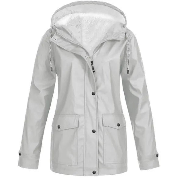 Wasserdichte Outdoorjacke Damen Fleecefutter Winddicht