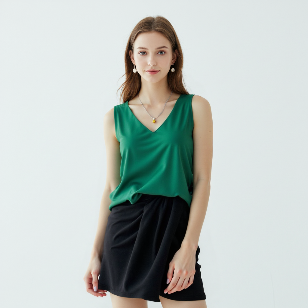 Damen Tanktop Seidig Weiches Top Sommer Atmungsaktiv