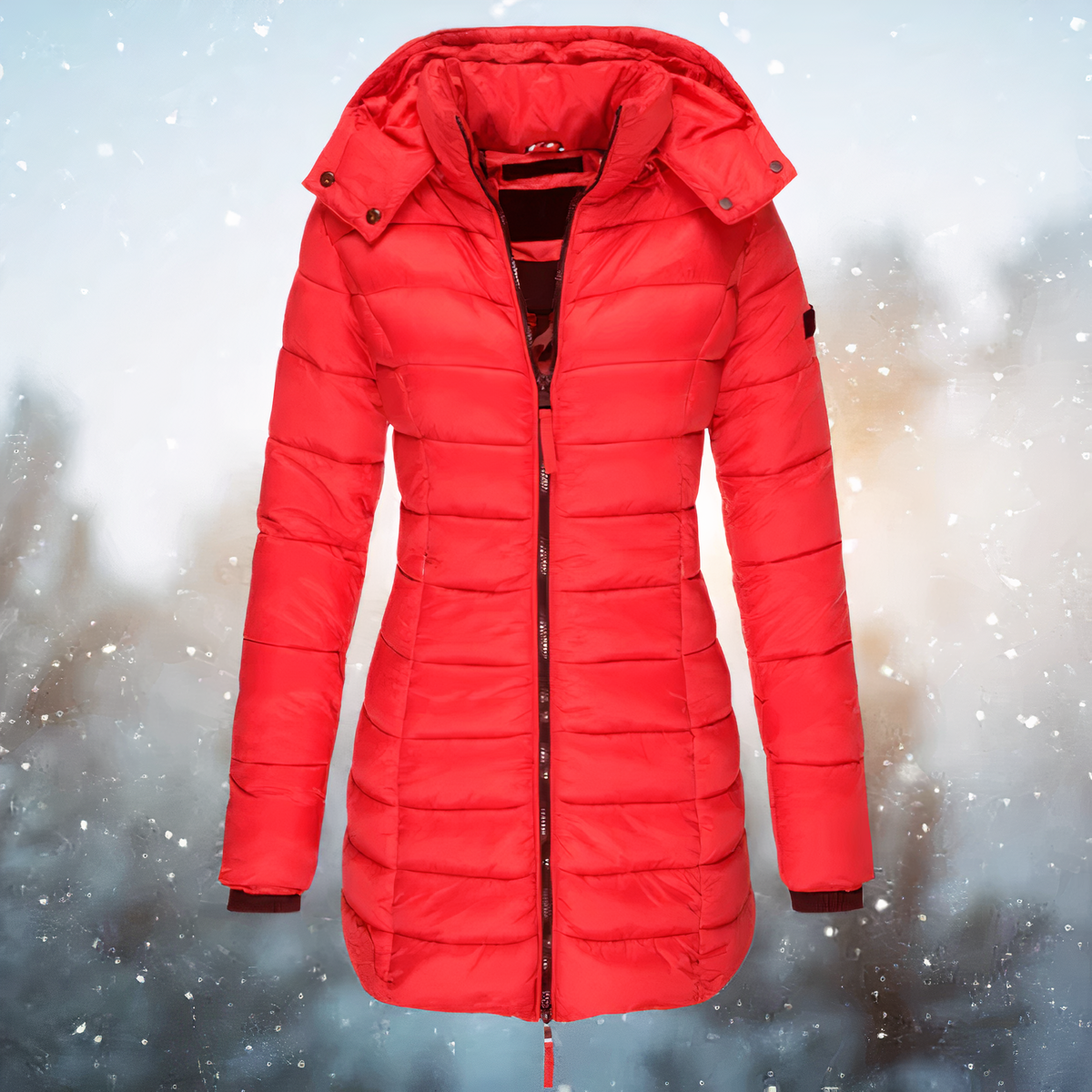 Schmaler Wintermantel mit Kapuze – Warmer & Bequemer Parka