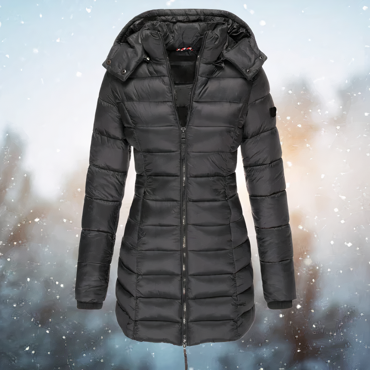 Schmaler Wintermantel mit Kapuze – Warmer & Bequemer Parka