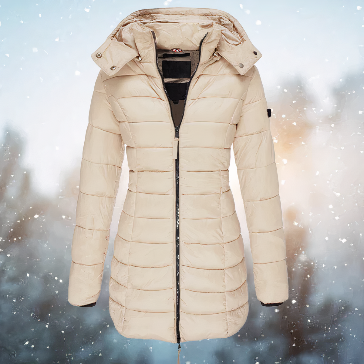 Schmaler Wintermantel mit Kapuze – Warmer & Bequemer Parka