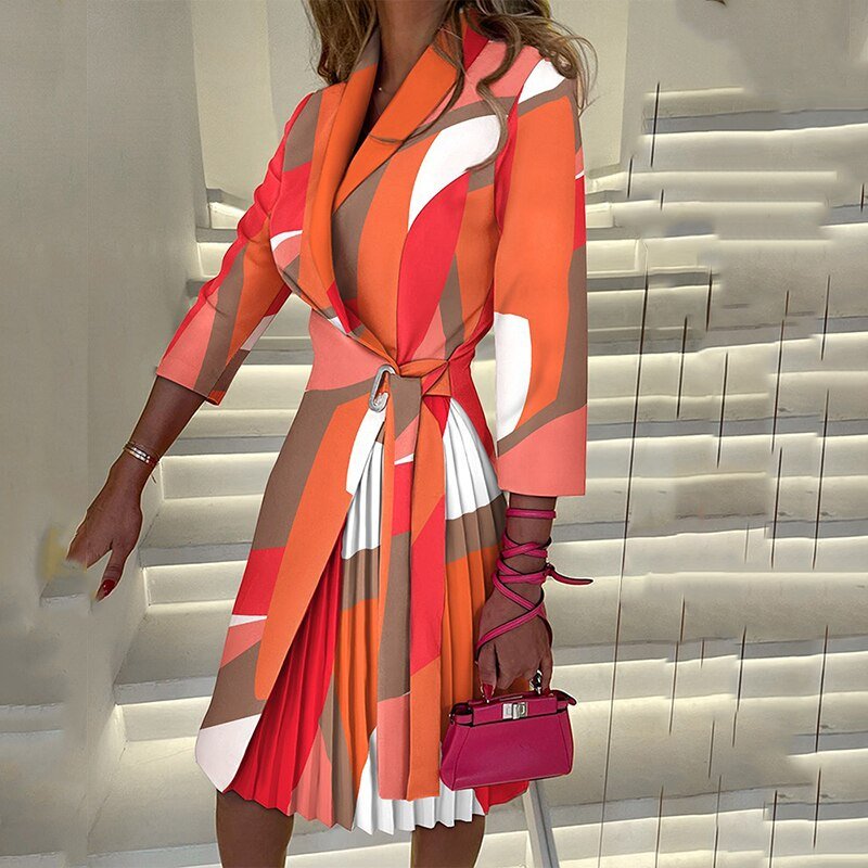 Elegante Blazerkleid mit gekerbtem Kragen