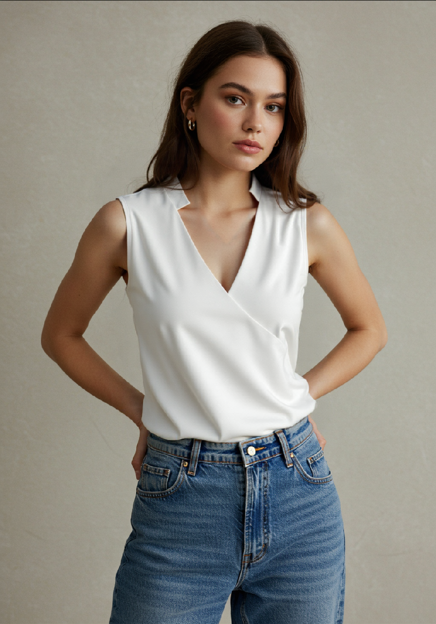 Elegantes ärmelloses Damentop - Sommer Top unifarben
