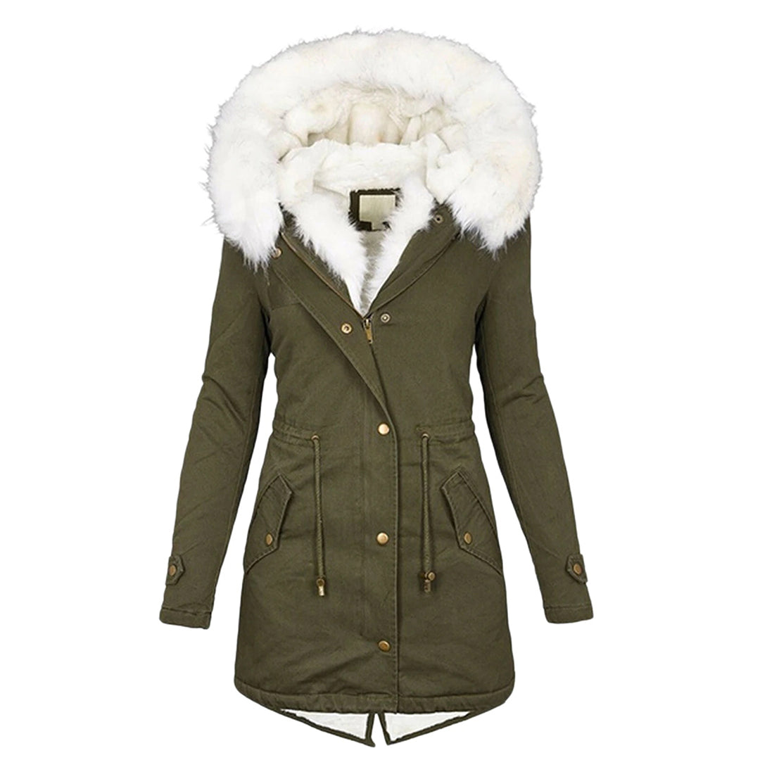 Elegante Winterjacke mit Kapuze und Fleecefutter