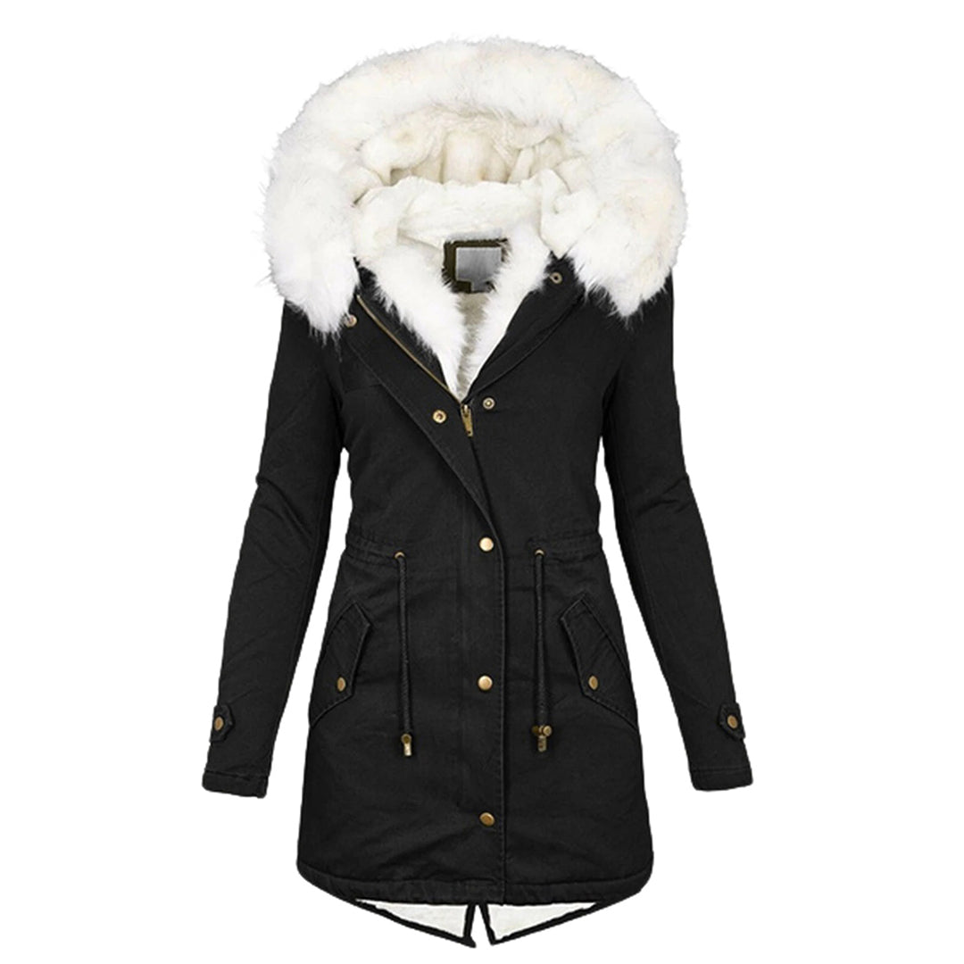 Elegante Winterjacke mit Kapuze und Fleecefutter