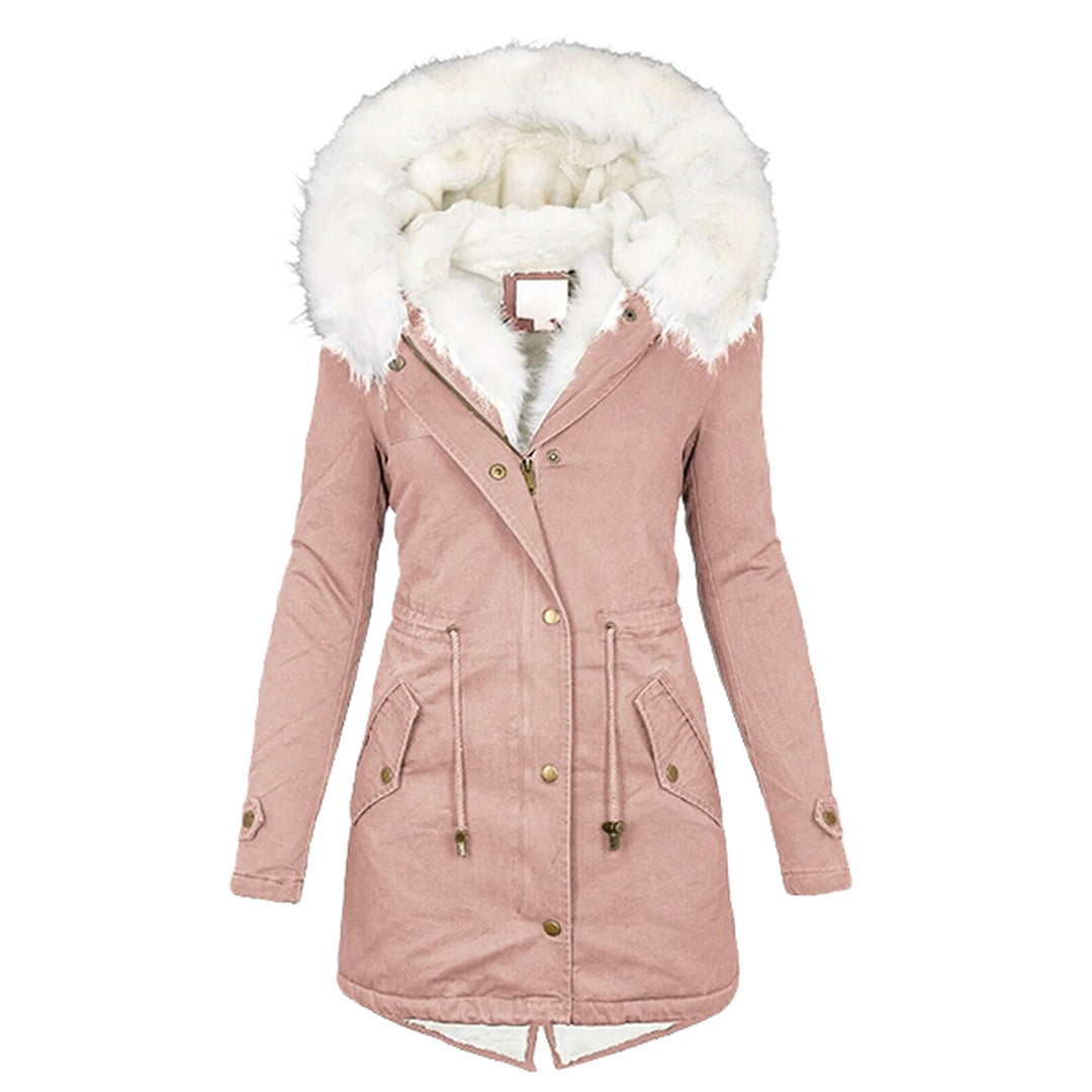 Elegante Winterjacke mit Kapuze und Fleecefutter
