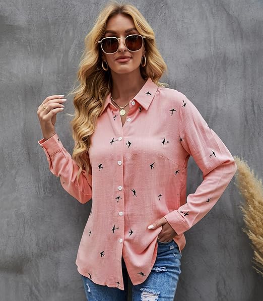 Damenbluse lässig elegant 12 Farben & Muster