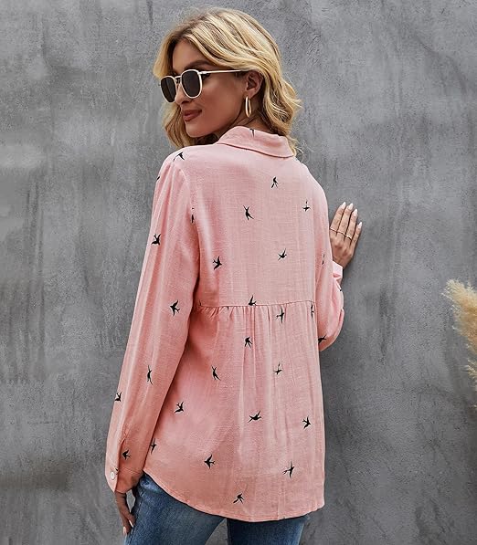 Damenbluse lässig elegant 12 Farben & Muster