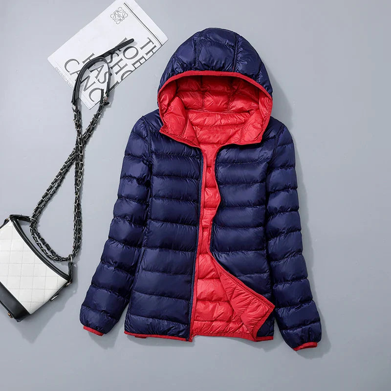Wende-Daunenjacke Leichte, warme & figurbetonte Winterjacke