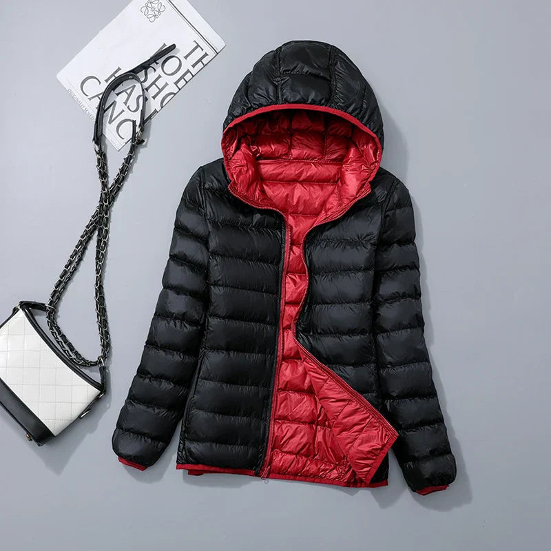 Wende-Daunenjacke Leichte, warme & figurbetonte Winterjacke