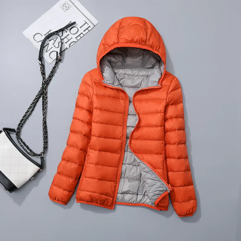 Wende-Daunenjacke Leichte, warme & figurbetonte Winterjacke