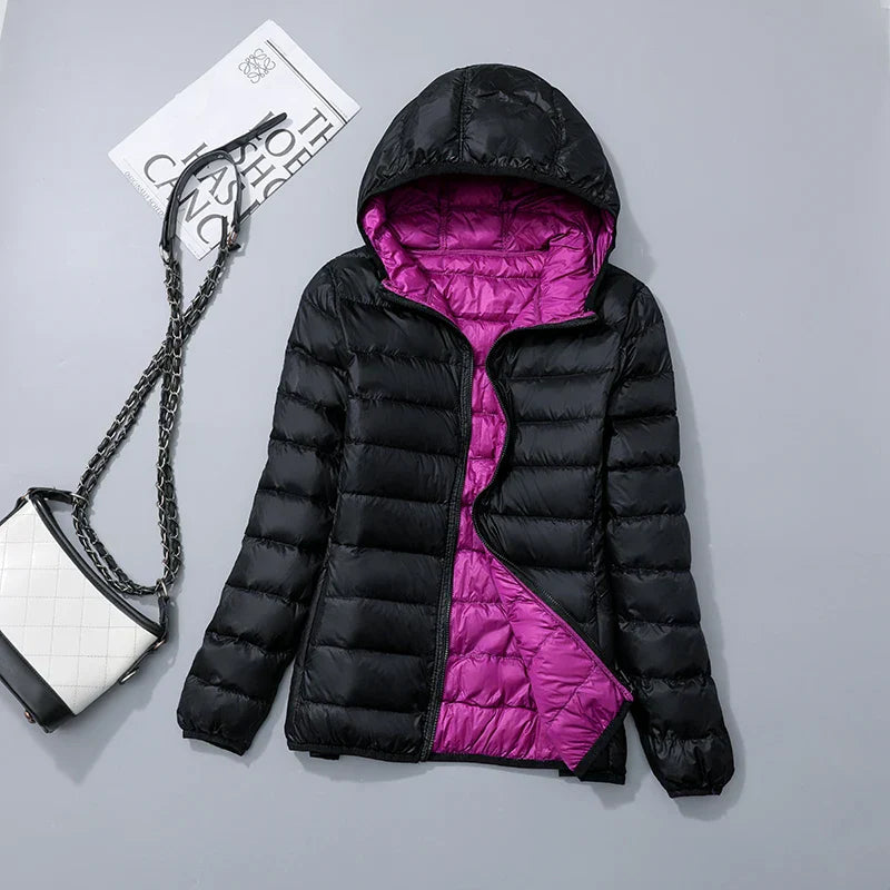 Wende-Daunenjacke Leichte, warme & figurbetonte Winterjacke