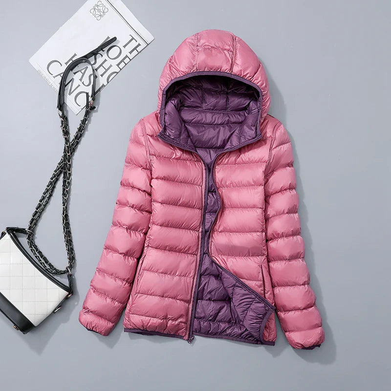 Wende-Daunenjacke Leichte, warme & figurbetonte Winterjacke