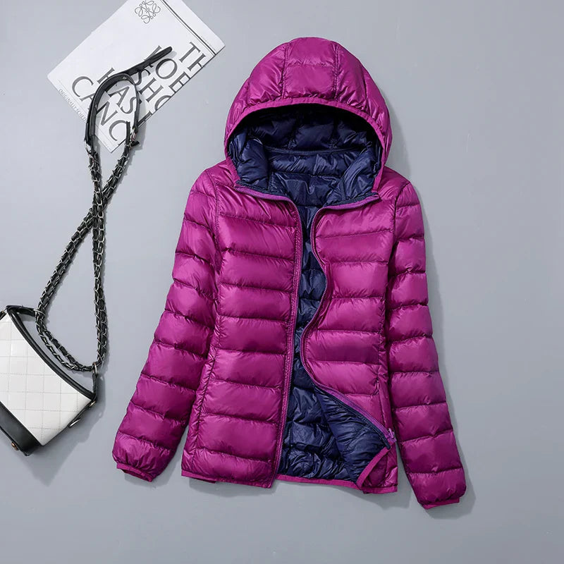 Wende-Daunenjacke Leichte, warme & figurbetonte Winterjacke