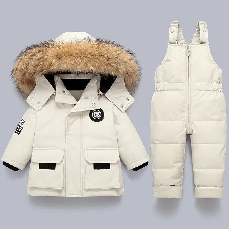 Kinder Wintermantel & Overall Set Warme Winterkleidung für Kleinkinder