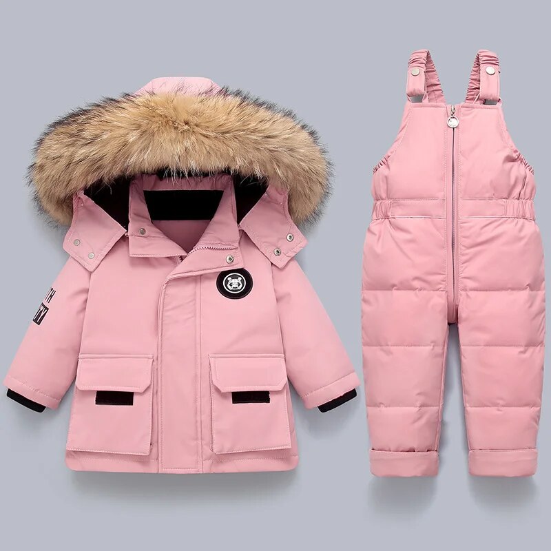 Kinder Wintermantel & Overall Set Warme Winterkleidung für Kleinkinder