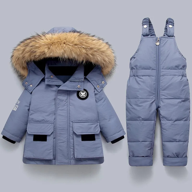 Kinder Wintermantel & Overall Set Warme Winterkleidung für Kleinkinder