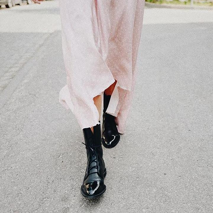 Vintage Damen Stiefeletten mit Absatz - Öko-Leder