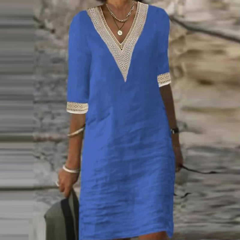 Leinen Sommerkleid Damen Elegantes & bequemes Outfit