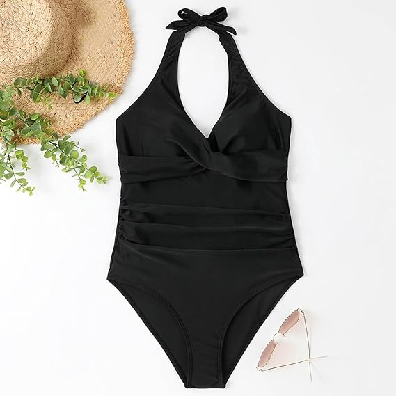 Hochwertiger Damen-Badeanzug mit hohem Bund & Push-up Effekt