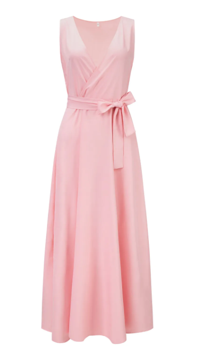 Elegantes Langarm-Abendkleid mit V-Ausschnitt