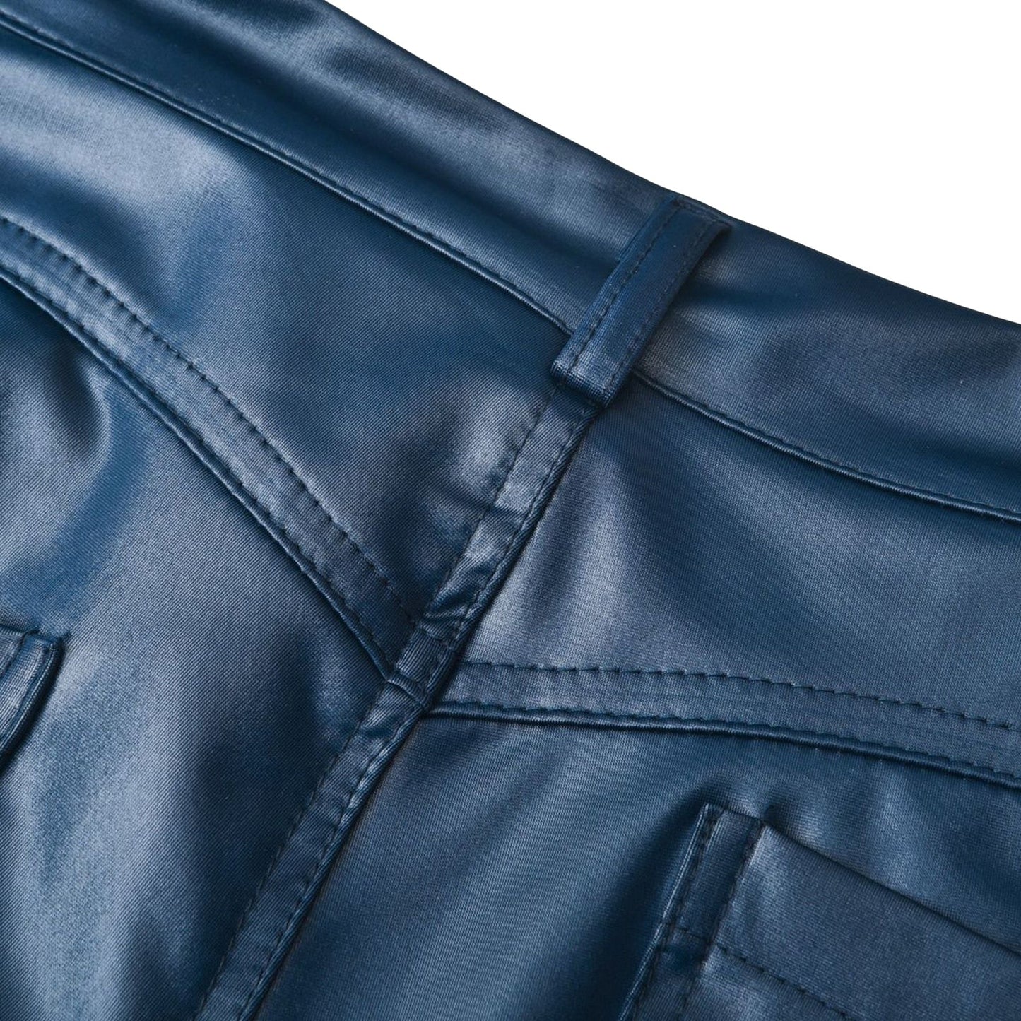 Schwarze Skinny Lederhose Herren Damen - Enganliegende Lederhose mit Stretch