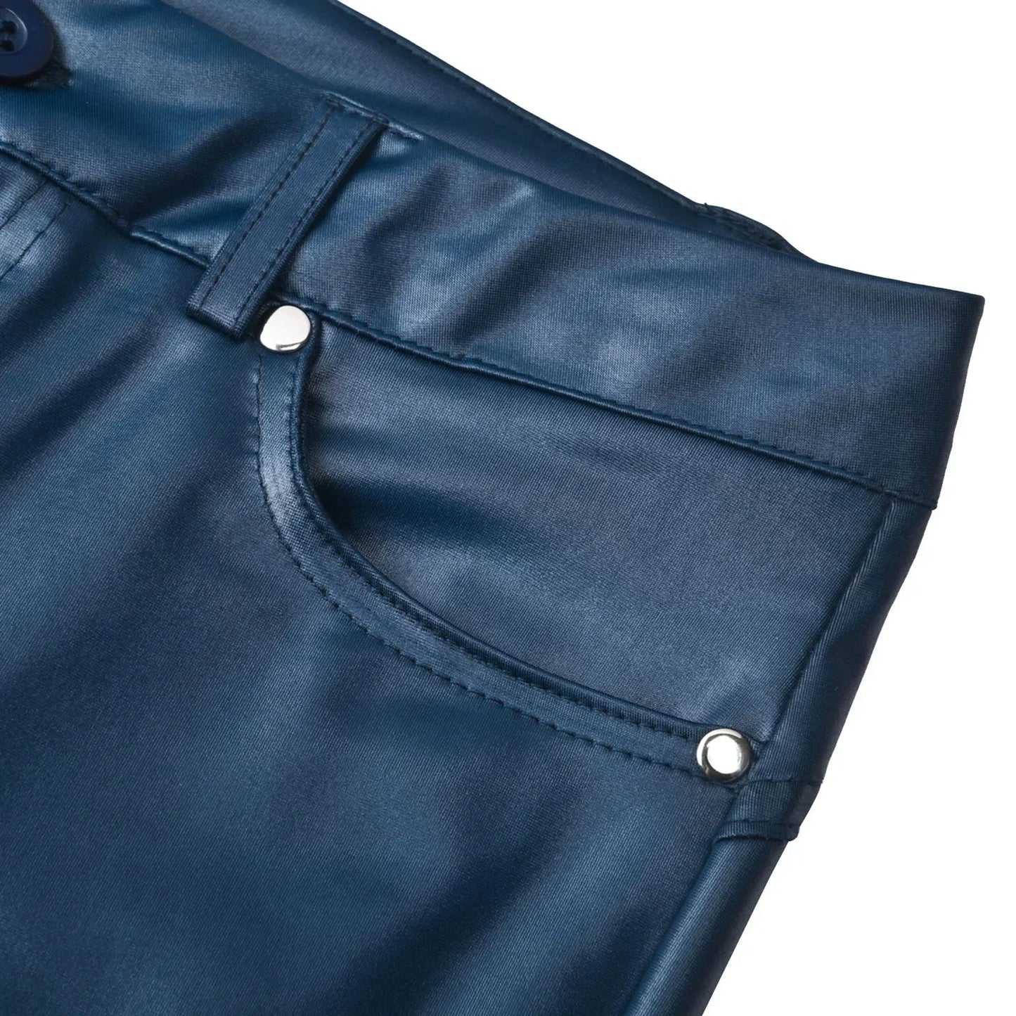 Schwarze Skinny Lederhose Herren Damen - Enganliegende Lederhose mit Stretch