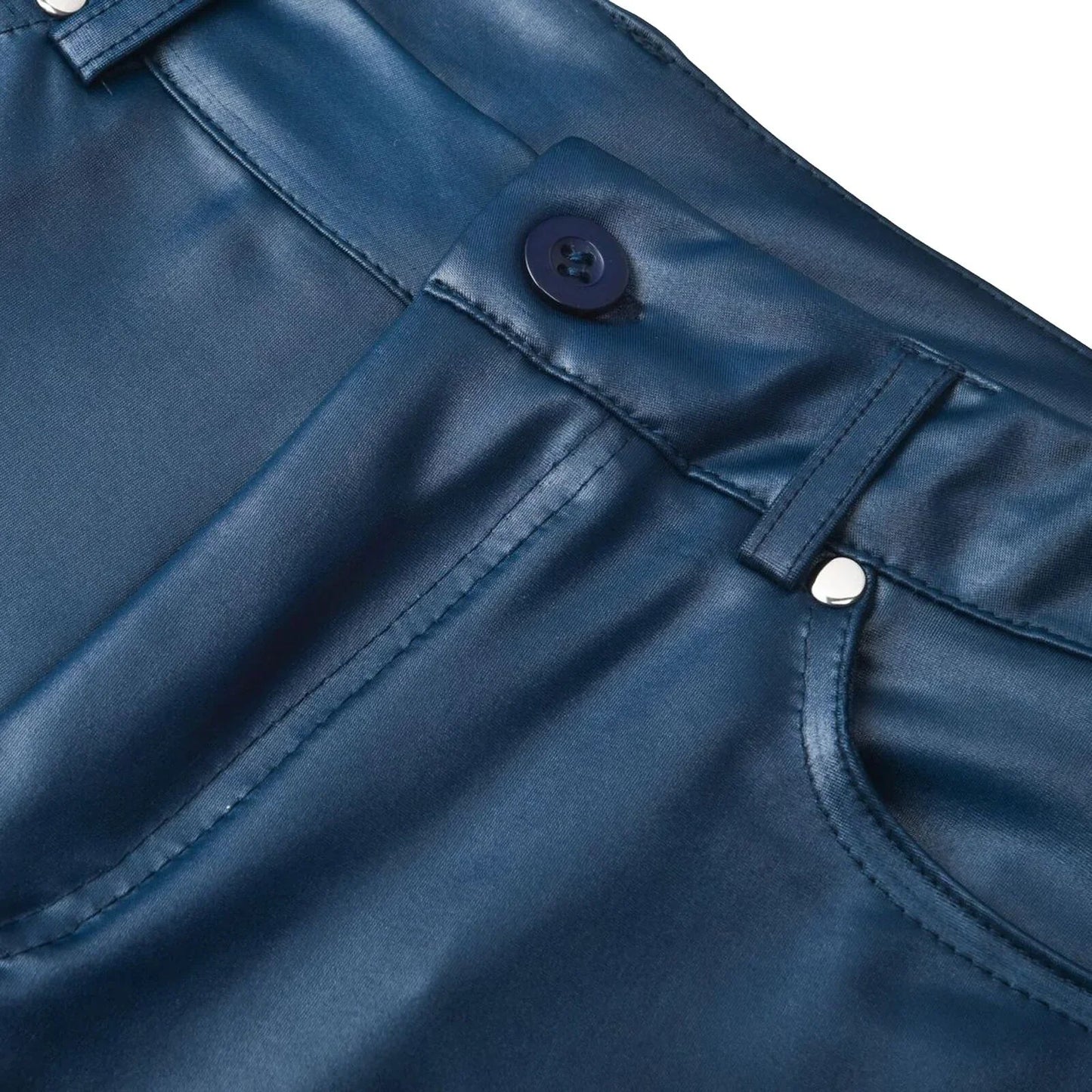 Schwarze Skinny Lederhose Herren Damen - Enganliegende Lederhose mit Stretch