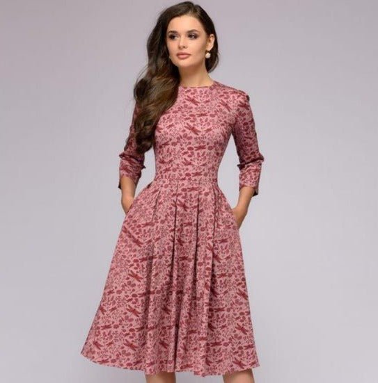 Edles Retro Midikleid Elegante Kleider im Vintage Stil